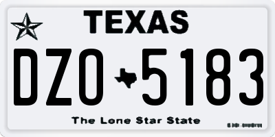 TX license plate DZO5183
