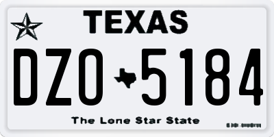TX license plate DZO5184