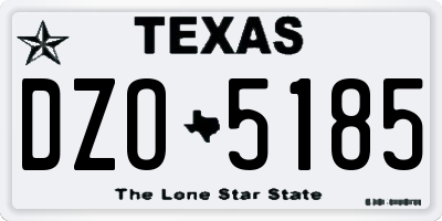 TX license plate DZO5185