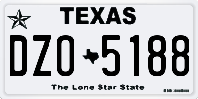 TX license plate DZO5188