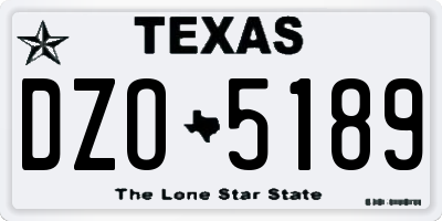 TX license plate DZO5189