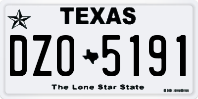 TX license plate DZO5191
