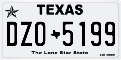 TX license plate DZO5199