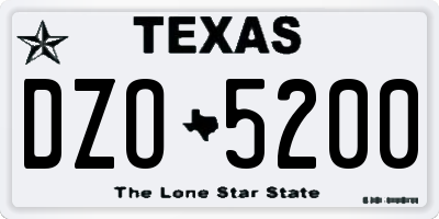 TX license plate DZO5200