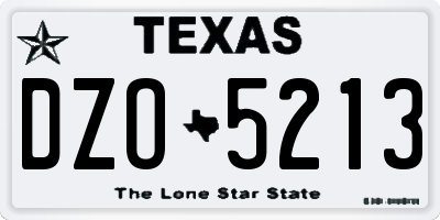 TX license plate DZO5213