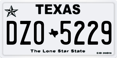 TX license plate DZO5229
