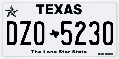 TX license plate DZO5230