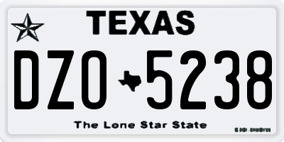 TX license plate DZO5238
