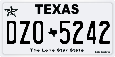 TX license plate DZO5242