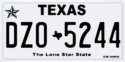TX license plate DZO5244