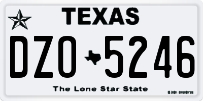TX license plate DZO5246