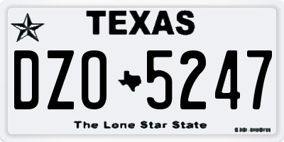 TX license plate DZO5247