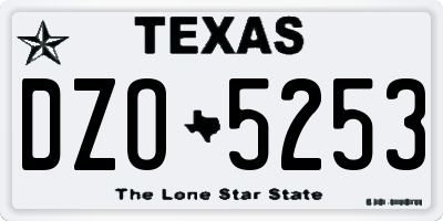 TX license plate DZO5253