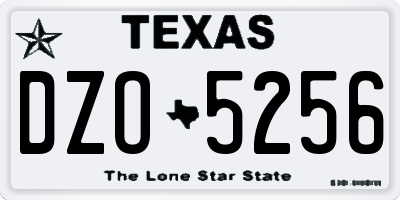 TX license plate DZO5256