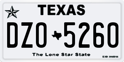 TX license plate DZO5260