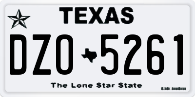 TX license plate DZO5261
