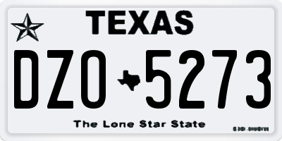 TX license plate DZO5273