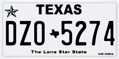 TX license plate DZO5274