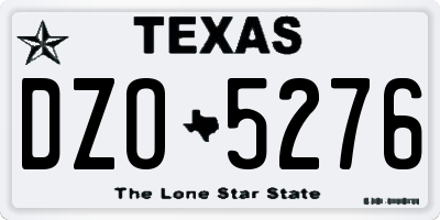 TX license plate DZO5276