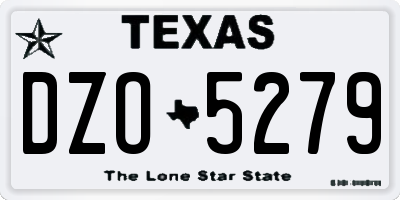 TX license plate DZO5279