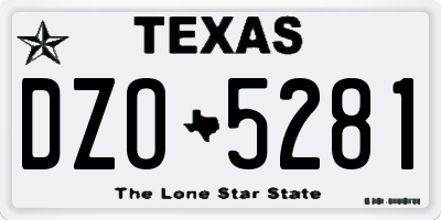 TX license plate DZO5281