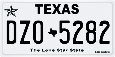 TX license plate DZO5282