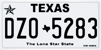 TX license plate DZO5283