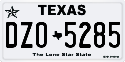 TX license plate DZO5285