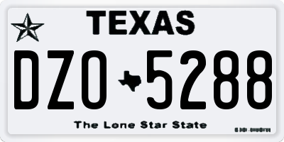 TX license plate DZO5288