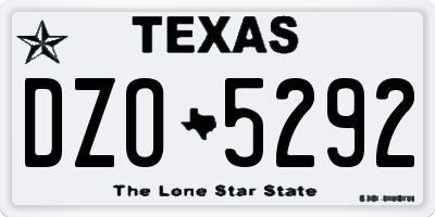 TX license plate DZO5292