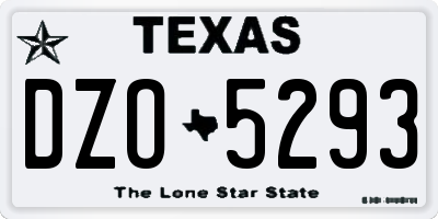 TX license plate DZO5293