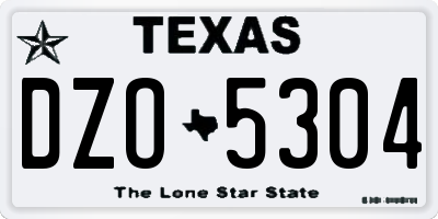 TX license plate DZO5304