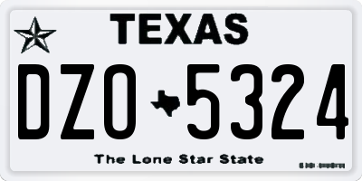 TX license plate DZO5324