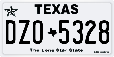 TX license plate DZO5328