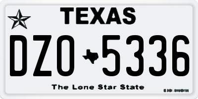 TX license plate DZO5336