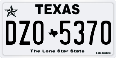 TX license plate DZO5370