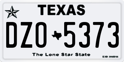 TX license plate DZO5373