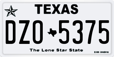 TX license plate DZO5375