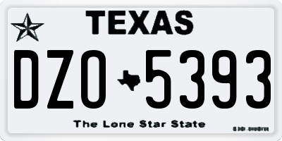 TX license plate DZO5393
