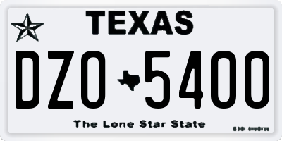 TX license plate DZO5400