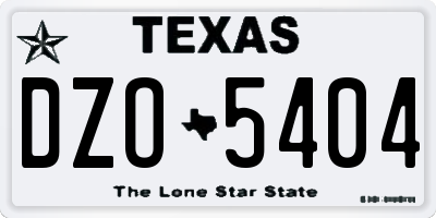 TX license plate DZO5404