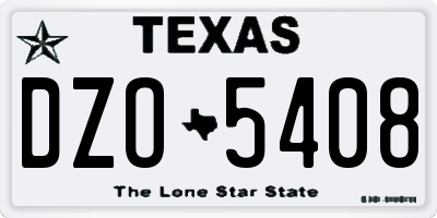 TX license plate DZO5408