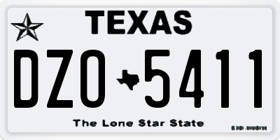TX license plate DZO5411
