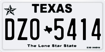 TX license plate DZO5414