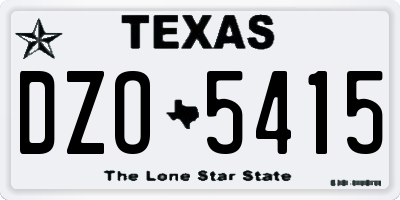 TX license plate DZO5415