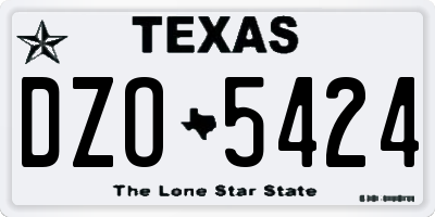 TX license plate DZO5424