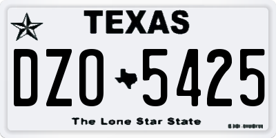 TX license plate DZO5425