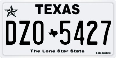 TX license plate DZO5427