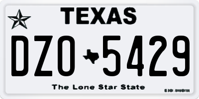 TX license plate DZO5429