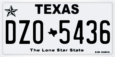 TX license plate DZO5436